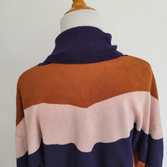 Eloquii Elements Chevron Sweater Colorblock Turtleneck Dolman Women 14/16 - Picture 7 of 12